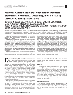 Preventing, Detecting, and Managing Disordered Eating in
