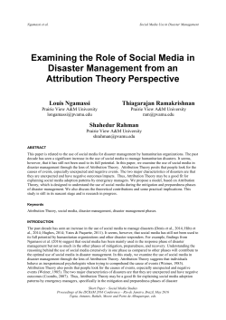 Examining the Role of Social Media in Disaster Management from