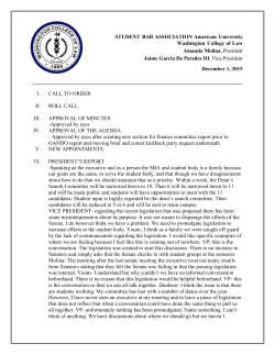 SBA Meeting 8 Minutes 12.1.15 - American University Washington