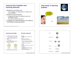 Lessons from Cognitive and Learning Sciences