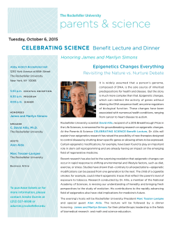 CELEBRATING SCIENCE Benefit Lecture and Dinner