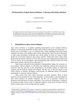 The Economics of Open Source Software: A Survey of