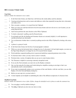 IBCA Lesson 3 Study Guide Answer Section