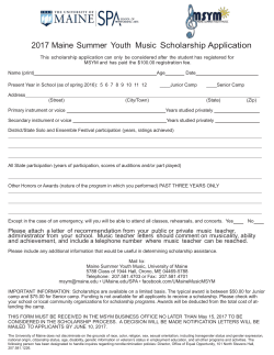 MSYM 2017 Scholarship Form