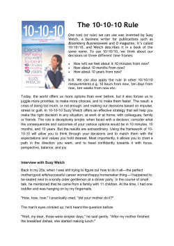 The 10-10-10 Rule - CTR training and consultancy