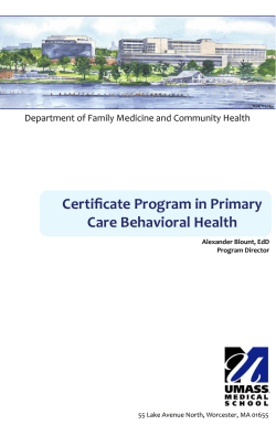 Certificate Program in Primary Care Behavioral Health Certificate