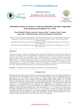 Antioxidant activity of extracts, cis and trans tilirosides, and other