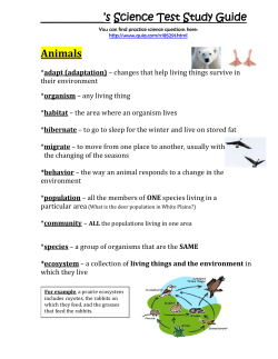 Science Test Vocabulary - White Plains Public Schools