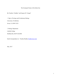 The Ecological Future of the Salton Sea By Timothy J