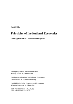Principles of Institutional Economics