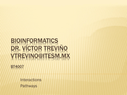 Bioinformatics Dr. V&iacute;ctor Trevi&ntilde;o  Pabell&oacute;n Tec