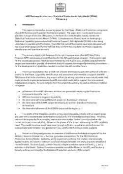 ABS Business Architecture - Statistical Production Activity Model