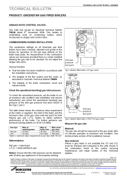 technical bulletin - Worcester, Bosch Group