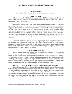 Active Carbon as Soil Quality Indicator