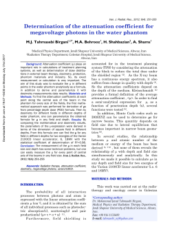 Determination of the attenuation coefficient for megavoltage photons