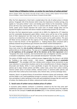 Social Value of Mitigation Action, an anchor for new forms of carbon