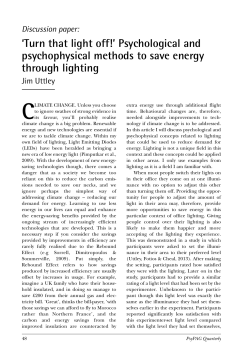 Psychological and psychophysical methods to save energy through