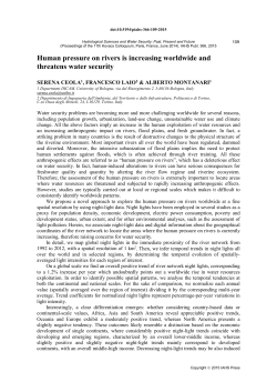 Human pressure on rivers is increasing worldwide and