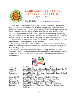 2016 CCDS Officers - Cobb County Daylily Society