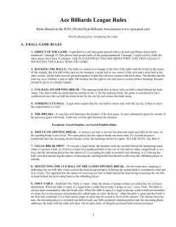 Ace Billiards League Rules