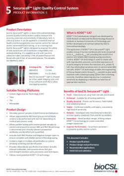 Securacell&trade; Light Quality Control System