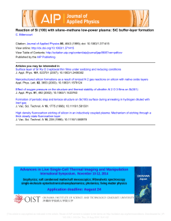 Reaction of Si (100) with silane&ndash;methane low