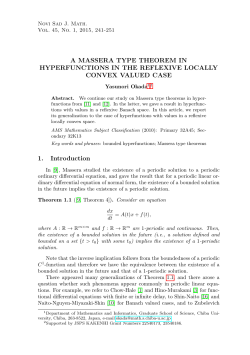 A Massera type theorem in hyperfunctions in the reflexive locally