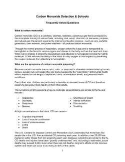 Carbon Monoxide and Schools