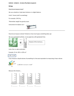 Instructions for balance use