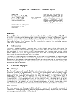 Template and Guidelines for Conference Papers