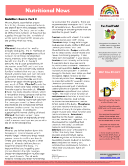Nutritional News - Rainbow Lunches