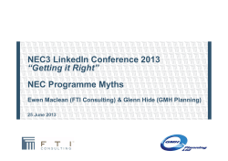 NEC Programme Myths