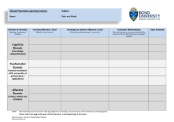 Cognitive Domain Psychomotor Domain Affective Domain