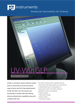 UV win GLP DATA SHEET – 032