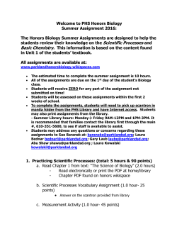 Honors Biology - Parkland School District