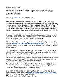 Hookah smokers: even light use causes lung abnormalities
