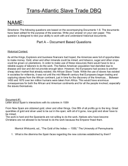 The Trans Atlantic Slave Trade