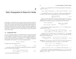 Pulse Propagation in Dispersive Media