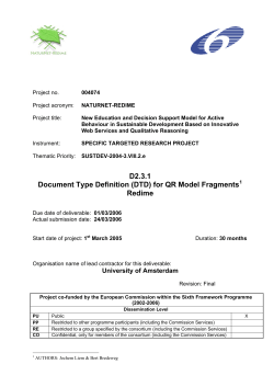 D2.3.1 Document Type Definition (DTD) for QR Model Fragments