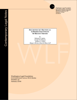 Securities Act Section 11 - the Washington Legal Foundation