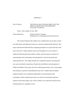 ABSTRACT Title of Thesis: THE SOCIAL ROLE DOUBLE