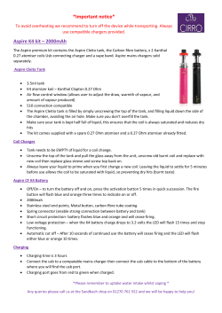 Important notice* Aspire K4 kit – 2000mAh