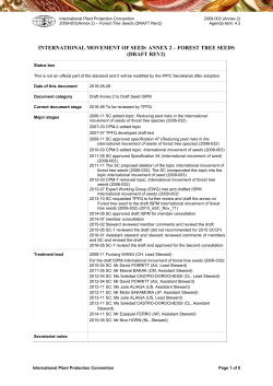 Annex 2 &ndash; Forest Tree Seeds (DRAFT Rev2)