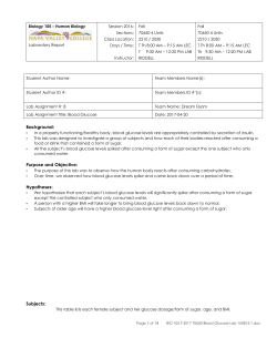 Page of 14 BIO 105 F 2017 70650 Blood Glucose Lab 160815.1.doc