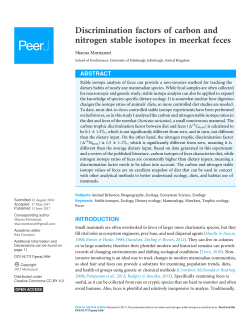 Discrimination factors of carbon and nitrogen stable isotopes