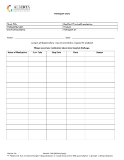 Participant Diary