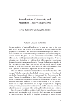 Introduction: Citizenship and Migration Theory Engendered