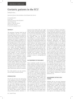 Geriatric patients in the ICU
