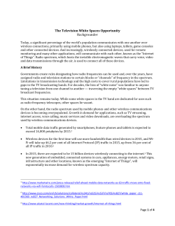 The Television White Spaces Backgrounder
