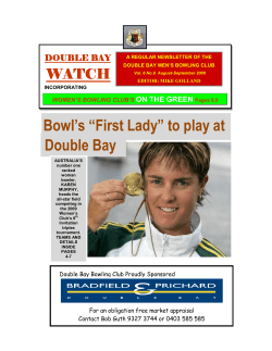 Bowl`s &ldquo;First Lady&rdquo; to play at Double Bay